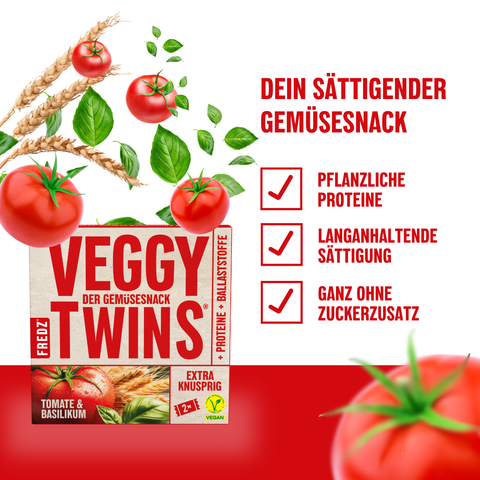 VeggyTwins® Tomate & Basilikum (10 Stück)