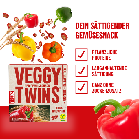 VeggyTwins® Paprika & Chili (10 Stück)